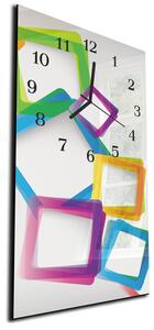 Nástěnné hodiny 30x60cm barevné geometrické tvary - plexi