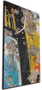Nástěnné hodiny 30x60cm stará oprýskaná zeď s grafity - plexi