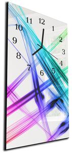 Nástěnné hodiny 30x60cm barevné abstraktní paprsky - plexi