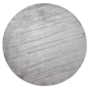 Kulatý viskózový koberec ⌀ 140 cm světle šedý GESI II