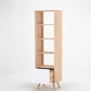 Bílá knihovna z dubového dřeva 60x196 cm Ena - Gazzda