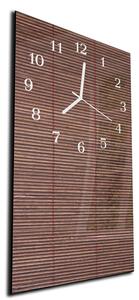 Nástěnné hodiny 30x60cm hnědý svázaný rákos - plexi