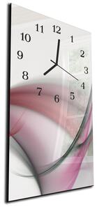 Nástěnné hodiny 30x60cm fialovo šedá abstraktní vlna - plexi