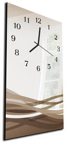 Nástěnné hodiny 30x60cm hnědá malovaná vlna - plexi
