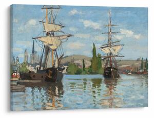 Obraz - Claude Monet, Ships Riding on the Seine at Rouen, reprodukce (70x50 cm)