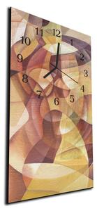 Nástěnné hodiny 30x60cm barevná abstraktní malba na plátně - plexi