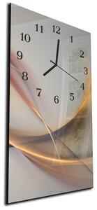 Nástěnné hodiny 30x60cm abstrakt hnědá vlna šedé pozadí - plexi