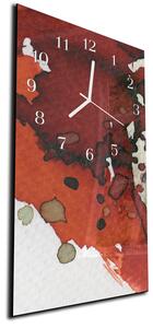 Nástěnné hodiny 30x60cm hnědo oranžová abstraktní malba - plexi