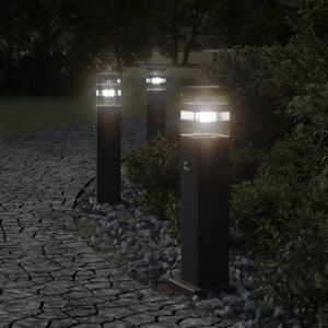 Venkovní stojací lampa s čidlem černá 50 cm hliník