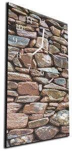 Nástěnné hodiny 30x60cm detail kamenná zeď - plexi
