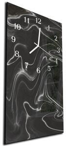 Nástěnné hodiny 30x60cm abstrakt černo bílý melír - plexi