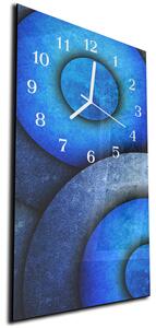 Nástěnné hodiny 30x60cm abstraktní modrý kulatý vzor - plexi