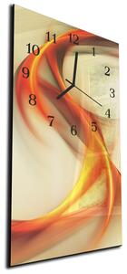 Nástěnné hodiny 30x60cm abstraktní sytě oranžová vlna - plexi