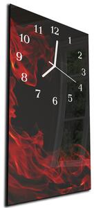Nástěnné hodiny 30x60cm červený plamen na černém - plexi