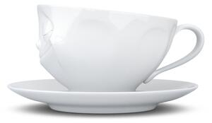 Bílý porcelánový šálek na kávu 58products Happy, objem 200 ml