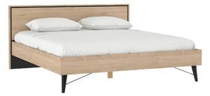 Dvoulůžková postel v dekoru dubu s roštem 180x200 cm v přírodní barvě Ry – Tvilum