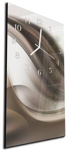Nástěnné hodiny 30x60cm abstrakt tmavě hnědý - plexi