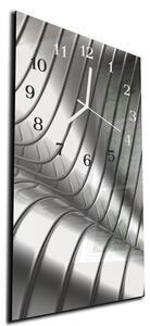 Nástěnné hodiny 30x60cm abstrakt metalová vlna - plexi