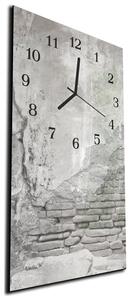 Nástěnné hodiny 30x60cm abstrakt šedá stará cihlová zeď - plexi