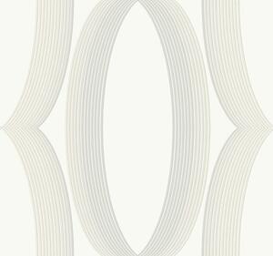 Bílá vliesová tapeta na zeď, geometrický vzor, EV3981, Candice Olson Casual Elegance, York