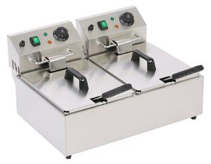 Profesionální elektrická fritéza, 2× 6 l, 2× 2500 W
