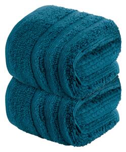 LIVARNO home Froté ručník pro hosty, 30 x 50 cm, 2 kusy (petrolejová) (100343613004)
