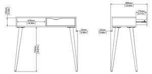 Tvilum Bílý konzolový stolek v dekoru dub OSLO 75388