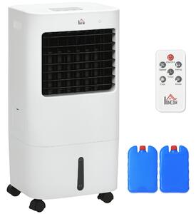 HOMCOM 3 v 1 Mobilní Klimatizace s Humidifikací a Chlazením Vody 15L, 60° Oscilující Klimatizační Jednotka 65W s Časovačem na 8h, Dálkovým Ovládáním