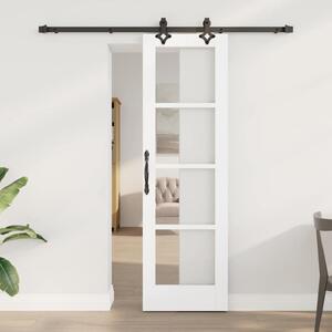 Posuvné dveře ORKDAL 61 x 198,5 cm Masivní borové dřevo a sklo 3332154