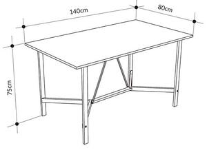 Jídelní stůl Houseland Dalma 140 cm dub safírový