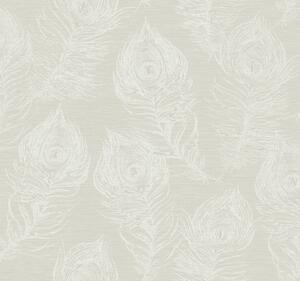 Šedo-bílá vliesová tapeta s pavími pery, EV3944, Candice Olson Casual Elegance, York