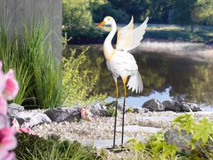 LIVARNO home Kovový dekorativní pták (bílá volavka) (100343788004)