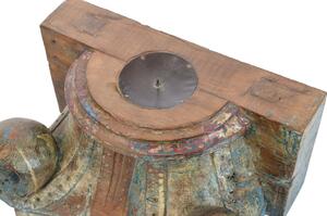 Antik svícen z teakového dřeva, 39x25x20cm