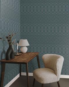 Modrá geometrická vliesová tapeta na zeď, EV3915, Candice Olson Casual Elegance, York