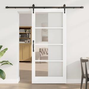 Posuvné dveře ORKDAL 93 x 202 cm Masivní borové dřevo a sklo 3332484