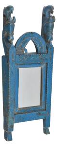 Staré zrcadlo s poličkou z teakového dřeva, 21x6x52cm