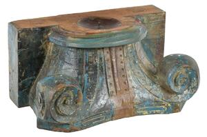 Antik svícen z teakového dřeva, 39x25x20cm (8J)
