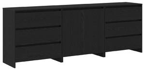 Servírovací skříň 3 ks Černá 70 x 41 x 75 cm Kompozitní dřevo 3332501