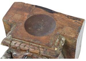 Antik svícen z teakového dřeva, 31x31x26cm (8P)