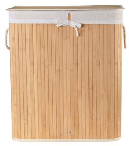 Bambusový koš na prádlo s víkem Compactor Bamboo XXL 105 L - 2dílný, přírodní,52 x 32 x 63