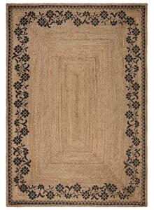 Flair Rugs koberce Kusový koberec Printed Jute Maisie Natural/Black ROZMĚR: 80x150