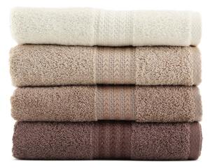 Sada 4 hnědých bavlněných ručníků Foutastic Home, 50 x 90 cm