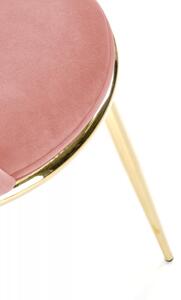 Jídelní židle NETIS - ocel, látka, růžová