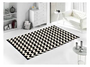 Černo-bílý oboustranný koberec Zig Zag 80 x 150 cm