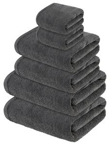 LIVARNO home Sada froté ručníků, 100 % bavlna, 6dílná (šedá) (100374254004)
