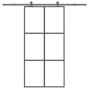 Posuvné dveře s kováním 102x205 cm ESG sklo a hliník 3332820