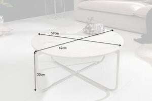 Designový konferenční stolek Tristen 62 cm mramor bílý