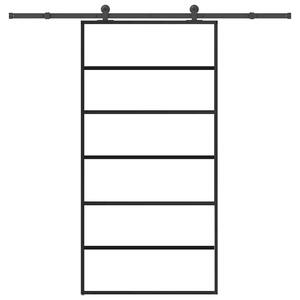 Posuvné dveře s kováním 102x205 cm ESG sklo a hliník 3332832