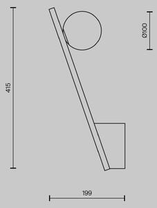 Nástěnné svítidlo Maytoni Kazmir, zlatá barva, výška 35 cm, kov