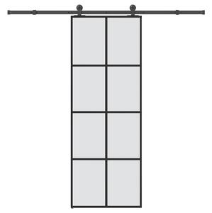 Posuvné dveře s kováním 76x205 cm ESG sklo a hliník 3332888